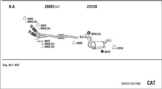 Zestaw tłumików, kompletny układ wydechowy - WALKER SKK018478B