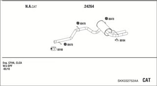 Zestaw tłumików, kompletny układ wydechowy - WALKER SKK032752AA