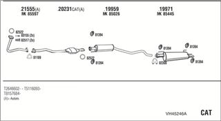 Zestaw tłumików, kompletny układ wydechowy - WALKER VH45246A