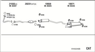 Zestaw tłumików, kompletny układ wydechowy - WALKER VH45246B