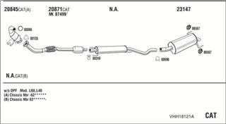 Zestaw tłumików, kompletny układ wydechowy - WALKER VHH18121A