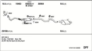 Zestaw tłumików, kompletny układ wydechowy - WALKER VHH18128BB