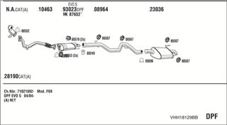 Zestaw tłumików, kompletny układ wydechowy - WALKER VHH18129BB