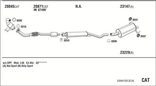 Zestaw tłumików, kompletny układ wydechowy - WALKER VHH19131A