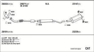 Zestaw tłumików, kompletny układ wydechowy - WALKER VHH19132A