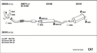 Zestaw tłumików, kompletny układ wydechowy - WALKER VHH19133A