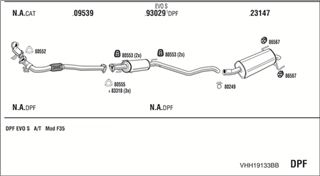 Zestaw tłumików, kompletny układ wydechowy - WALKER VHH19133BB
