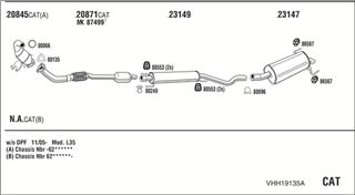 Zestaw tłumików, kompletny układ wydechowy - WALKER VHH19135A
