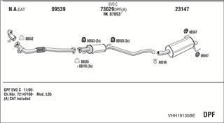 Zestaw tłumików, kompletny układ wydechowy - WALKER VHH19135BE