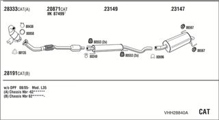 Zestaw tłumików, kompletny układ wydechowy - WALKER VHH28840A