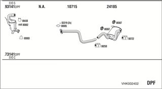 Zestaw tłumików, kompletny układ wydechowy - WALKER VHK002402
