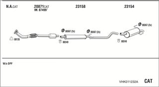 Zestaw tłumików, kompletny układ wydechowy - WALKER VHK011232A