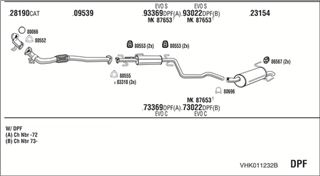 Zestaw tłumików, kompletny układ wydechowy - WALKER VHK011232B