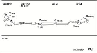 Zestaw tłumików, kompletny układ wydechowy - WALKER VHK019310A