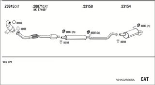 Zestaw tłumików, kompletny układ wydechowy - WALKER VHK026668A