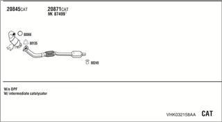 Zestaw tłumików, kompletny układ wydechowy - WALKER VHK032158AA