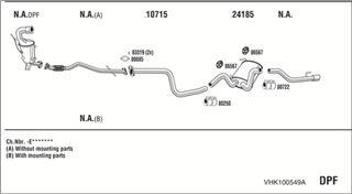 Zestaw tłumików, kompletny układ wydechowy - WALKER VHK100549A