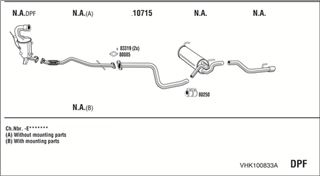 Zestaw tłumików, kompletny układ wydechowy - WALKER VHK100833A