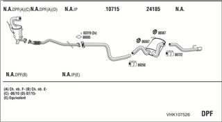 Zestaw tłumików, kompletny układ wydechowy - WALKER VHK107526