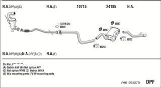 Zestaw tłumików, kompletny układ wydechowy - WALKER VHK107527B