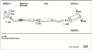 Zestaw tłumików, kompletny układ wydechowy - WALKER VHT19425A
