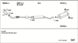 Zestaw tłumików, kompletny układ wydechowy - WALKER VHT19426A
