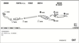Zestaw tłumików, kompletny układ wydechowy - WALKER VW20472
