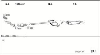 Zestaw tłumików, kompletny układ wydechowy - WALKER VW20479