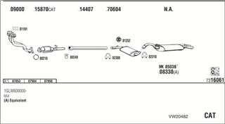 Zestaw tłumików, kompletny układ wydechowy - WALKER VW20482
