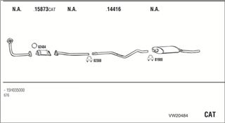 Zestaw tłumików, kompletny układ wydechowy - WALKER VW20484