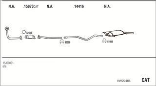 Zestaw tłumików, kompletny układ wydechowy - WALKER VW20485