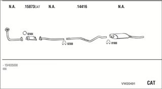 Zestaw tłumików, kompletny układ wydechowy - WALKER VW20491