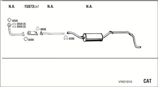 Zestaw tłumików, kompletny układ wydechowy - WALKER VW21015
