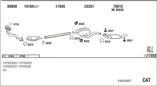 Zestaw tłumików, kompletny układ wydechowy - WALKER VW23007