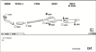 Zestaw tłumików, kompletny układ wydechowy - WALKER VW23008