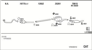 Zestaw tłumików, kompletny układ wydechowy - WALKER VW23010