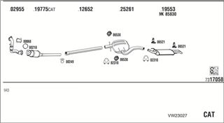 Zestaw tłumików, kompletny układ wydechowy - WALKER VW23027