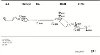 Zestaw tłumików, kompletny układ wydechowy - WALKER VW23033