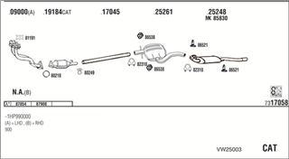 Zestaw tłumików, kompletny układ wydechowy - WALKER VW25003