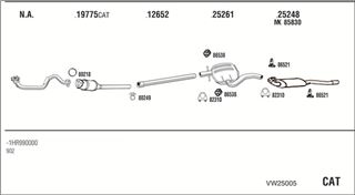 Zestaw tłumików, kompletny układ wydechowy - WALKER VW25005