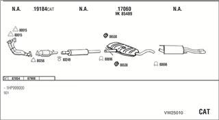 Zestaw tłumików, kompletny układ wydechowy - WALKER VW25010
