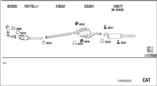 Zestaw tłumików, kompletny układ wydechowy - WALKER VW25023