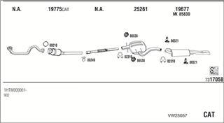 Zestaw tłumików, kompletny układ wydechowy - WALKER VW25057