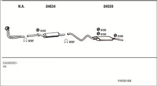Zestaw tłumików, kompletny układ wydechowy - WALKER VW35168