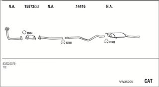Zestaw tłumików, kompletny układ wydechowy - WALKER VW35205