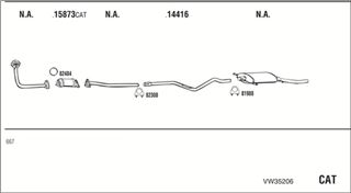 Zestaw tłumików, kompletny układ wydechowy - WALKER VW35206