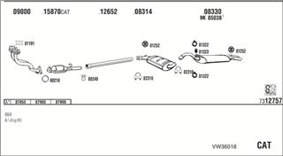 Zestaw tłumików, kompletny układ wydechowy - WALKER VW36018