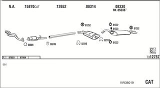 Zestaw tłumików, kompletny układ wydechowy - WALKER VW36019