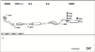 Zestaw tłumików, kompletny układ wydechowy - WALKER VW36020