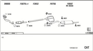 Zestaw tłumików, kompletny układ wydechowy - WALKER VW36131